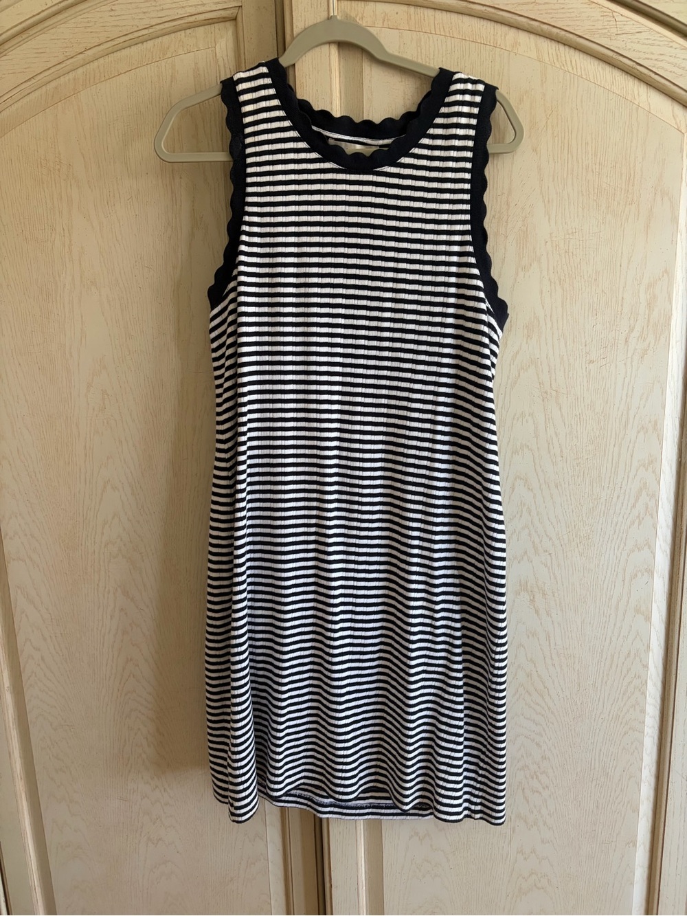 LOFT Blue & White Striped Sleeveless Dress